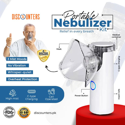 Imported Portable & Rechargeable Inhaler Nebulizer For Kids And Adults